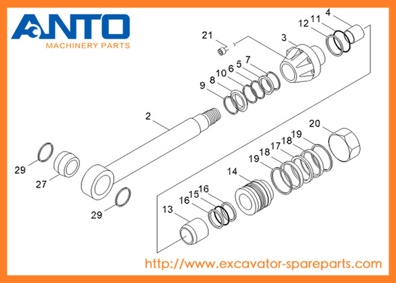 31Y1-10160 HCE ซีลคิต Hyundai Excavator ชิ้นส่วนกระบอกน้ํามันสําหรับ R250LC-7 R250LC-3