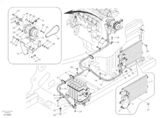 VOE14509415 14509415 คอนเดนเซอร์ออยคูลเลอร์สำหรับรถขุด VOE EC290B