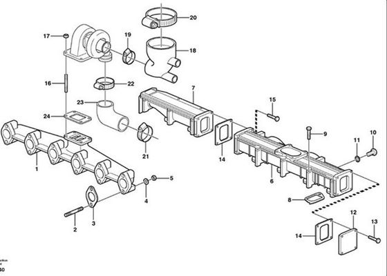VOE20450765 20450765 ท่อ Intel Manifold Excavator Parts สำหรับ VOE EC240B