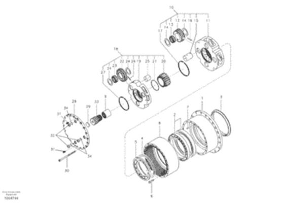 SA711730290 กล่องเกียร์เกียร์รองของซันสำหรับ VOE Excavator EC210