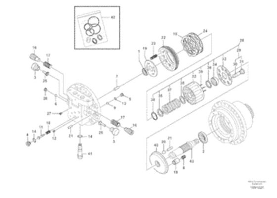 Shaft VOE14719531 14719531 Travel Gearbox สำหรับ VOE Excavator EC220D